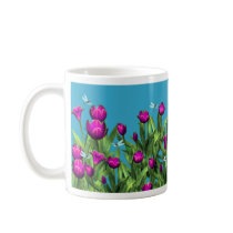 Tulips & Dragonflies Coffee Mug #1