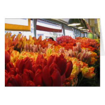 Tulips for Sale in Pike Place Market Greeting Cards