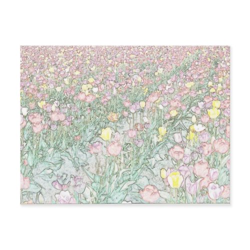 Tulips Hand Drawing Postcard postcard