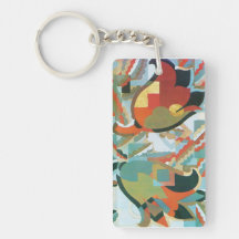 Tulips in Abstract Acrylic Keychain