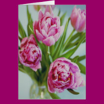 'Tulips in vase' Blank Card