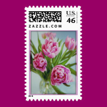 'Tulips in vase' Postage Stamp