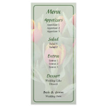 Tulips Just Opening Wedding Menu rack cards