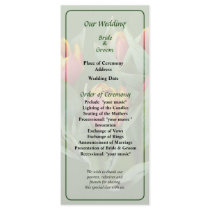 Tulips just Opening Wedding Program rack cards