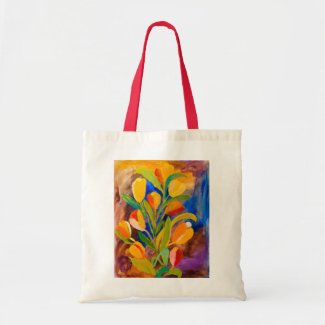 Tulips painting in acrylic by Kay Gale Bags