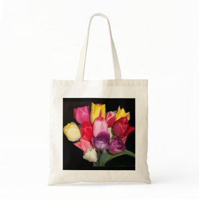 Tulips Says it All Canvas Bags by Sandyspider