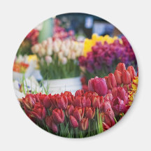Tulips-Street Market Fridge Magnets