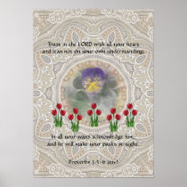 Tulips Viola ~ Proverbs 3:5-6 Posters