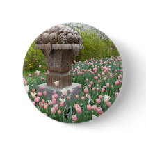 Tulips with Fruit Bowl Sculpture Pinback Button
