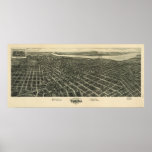 Tulsa Oklahoma 1918 Antique Panoramic Map Posters