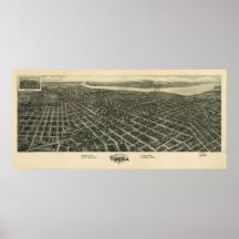 Tulsa Oklahoma 1918 Antique Panoramic Map Posters