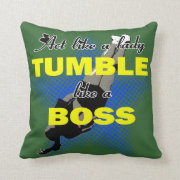 Tumble lika a boss cheerleader throw pillow