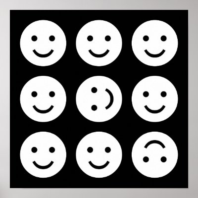 black and white background designs. Tumbling Smileys - Black and