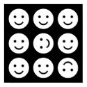 Tumbling Smileys - Black and White posters