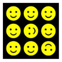 Tumbling Smileys - On Black posters