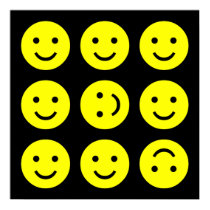 Tumbling Smileys - On Black posters by artberry Tumbling Smileys - On Black posters