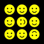 Tumbling Smileys - On Black posters