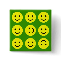 Tumbling Smileys - On Green buttons
