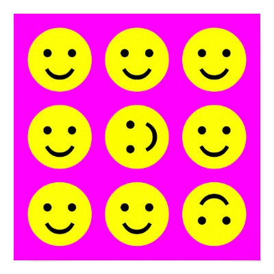 smiley background. Tumbling Smileys - On Magenta