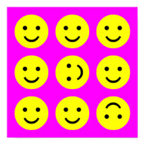 Tumbling Smileys - On Magenta Pink posters