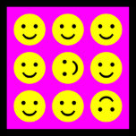 Tumbling Smileys - On Magenta Pink posters