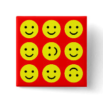 Tumbling Smileys - On Red buttons
