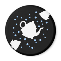Tumbling Tea Party Fridge Magnet
