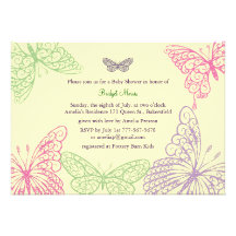 Tummy Flutters Baby Shower Invitation yellow