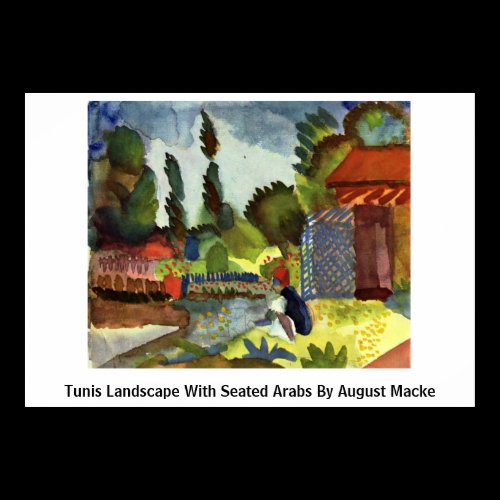 Tunis Landscape With Seated Arabs By August Macke Posters