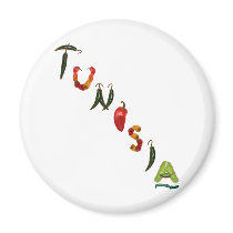 Tunisia Chili Peppers Fridge Magnets