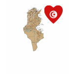 Tunisia Flag Heart Map Fitted AA T-Shirt