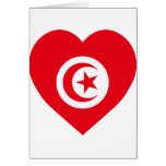 Tunisia Flag Heart cards