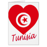 Tunisia Flag Heart cards