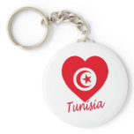 Tunisia Flag Heart Keychain