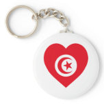 Tunisia Flag Heart Key Chains