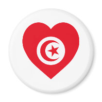 Tunisia Flag Heart magnets