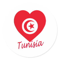Tunisia Flag Heart stickers