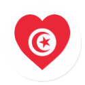 Tunisia Flag Heart stickers by Vexillophile Tunisia Flag Heart stickers