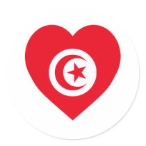 Tunisia Flag Heart stickers