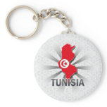 Tunisia Flag Map 2.0 Keychains