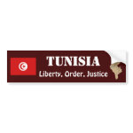 Tunisia Flag Map Text Bumper Sticker