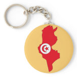 Tunisia flag map key chain