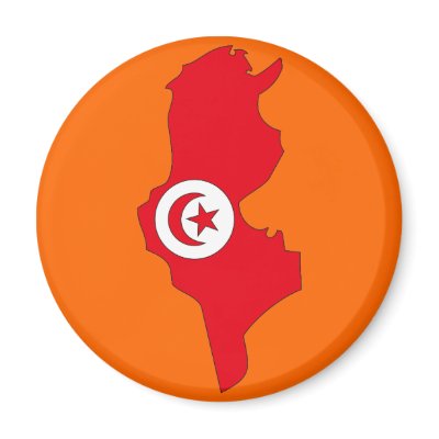 Tunisia flag map fridge magnet by FlagStore