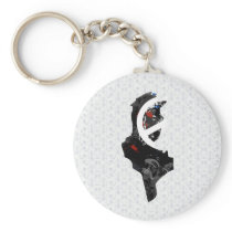 Tunisia Trendy Peace Sign with Tunisian map Keychains