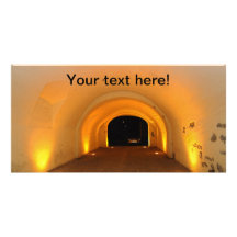 Tunnel at night customized photo card