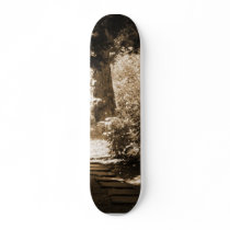 Tunnel From Bushes In Sepia Colour Custom Skateboard