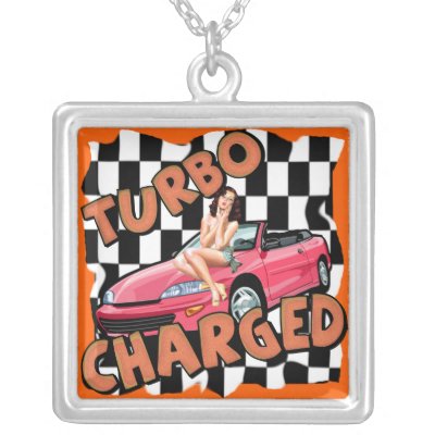 Turbo Charged Car and Pin Up Girl Necklace by sagart1952