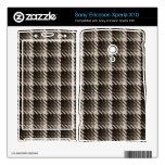 Turf Brown Shadow Check Xperia X10 Mini Pro Skins