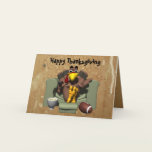 Turkey and Football Thanksgiving Card