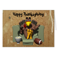 Turkey and Football Thanksgiving Card